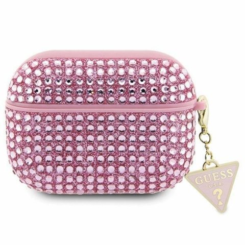 Guess GUA2HDGTPP AirPods 1/2 cover różowy/pink Rhinestone Triangle Charm