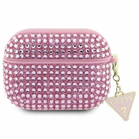 Guess GUA3HDGTPP AirPods 3 cover różowy/pink Rhinestone Triangle Charm