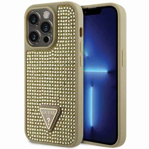 Guess GUHCP14LHDGTPD iPhone 14 Pro 6.1" złoty/gold hardcase Rhinestone Triangle