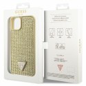 Guess GUHCP14SHDGTPD iPhone 14 6.1" złoty/gold hardcase Rhinestone Triangle