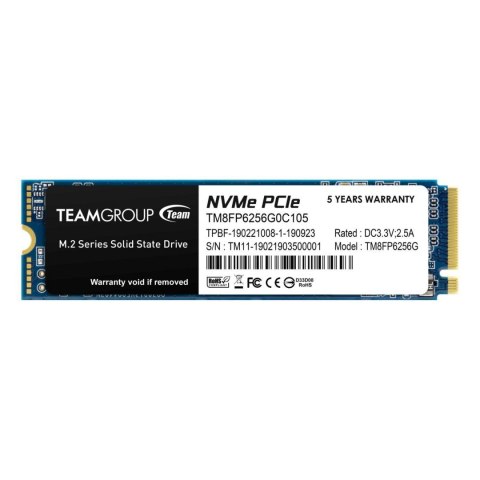 Dysk SSD Team Group MP33 256GB M.2 2280 PCIe NVMe (1600/1000 MB/s)