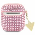 Guess GUA2HDGTPP AirPods 1/2 cover różowy/pink Rhinestone Triangle Charm