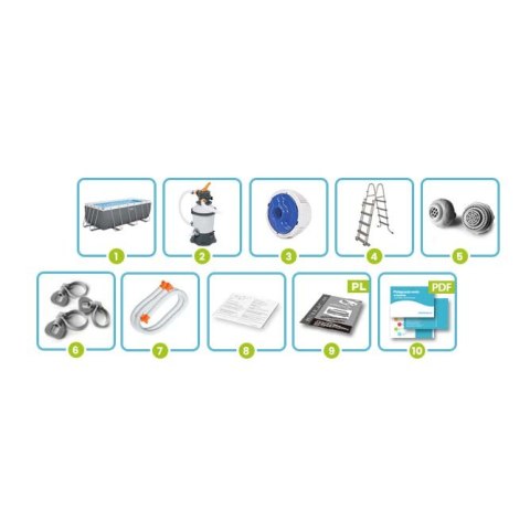 Basen stelażowy ogrodowy 412 x 201 x 122 cm 10w1 BESTWAY 56457N