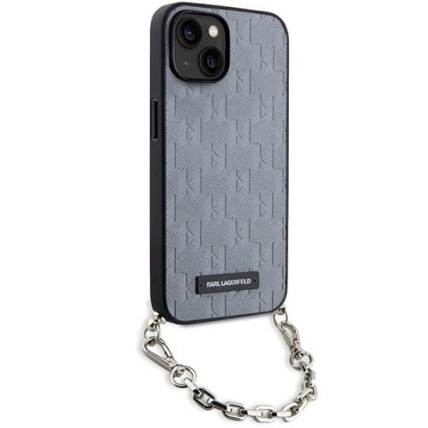 Karl Lagerfeld KLHCP14SSACKLHPG iPhone 14 6.1" srebrny/silver hardcase Saffiano Monogram Chain