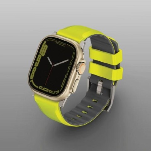 UNIQ pasek Linus Apple Watch Series 1/2/3/4/5/6/7/8/SE/SE2/Ultra 42/44/45/49mm Airosoft Silicone limonkowy/lime green