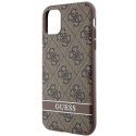 Guess GUHCN61P4SNW iPhone 11 / Xr brązowy/brown hardcase 4G Stripe