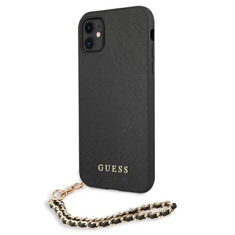 Guess GUHCN61SASGBK iPhone 11 6,1" / Xr czarny/black hardcase Saffiano Chain