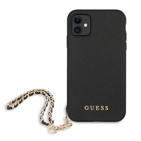 Guess GUHCN61SASGBK iPhone 11 6,1" / Xr czarny/black hardcase Saffiano Chain