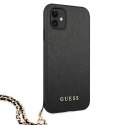 Guess GUHCN61SASGBK iPhone 11 6,1" / Xr czarny/black hardcase Saffiano Chain