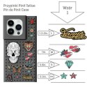 Zestaw Etui Pinit Dynamic + Tattoo Pin iPhone 14 Pro 6.1" czarny/black wzór 1