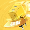 WEKOME WP-U128 - Ładowarka sieciowa 2x USB-C Super Fast Charger GaN 40W (Żółty)