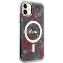 Guess GUHMN61HCFWSA iPhone 11 / Xr 6.1" zielony/khaki hardcase Flower MagSafe