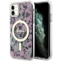 Guess GUHMN61HCFWSP iPhone 11 / Xr 6.1" różowy/pink hardcase Flower MagSafe