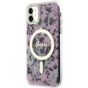 Guess GUHMN61HCFWSP iPhone 11 / Xr 6.1" różowy/pink hardcase Flower MagSafe