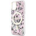 Guess GUHMN61HCFWSP iPhone 11 / Xr 6.1" różowy/pink hardcase Flower MagSafe