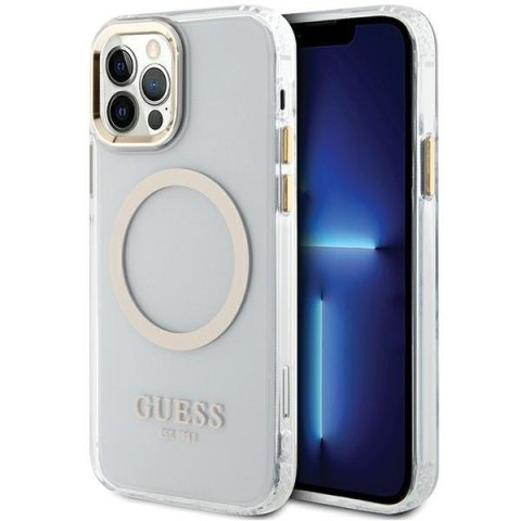 Guess GUHMP12MHTRMD iPhone 12/12 Pro 6.1" złoty/gold hardcase Metal Outline Magsafe