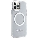 Guess GUHMP12MHTRMS iPhone 12/12 Pro 6.1" srebrny/silver hard case Metal Outline Magsafe