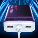 WEKOME WP-351 Vanguard Series - Power bank 20000 mAh PD 20W + QC 22.5W (Fioletowy / Przezroczysty)