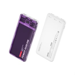 WEKOME WP-353 Vanguard Series - Power bank 10000 mAh PD 20W + QC 22.5W (Fioletowy / Przezroczysty)