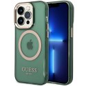 Guess GUHMP14XHTCMA iPhone 14 Pro Max 6,7" zielony/khaki hard case Gold Outline Translucent MagSafe