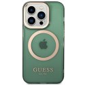 Guess GUHMP14XHTCMA iPhone 14 Pro Max 6,7" zielony/khaki hard case Gold Outline Translucent MagSafe