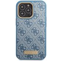 Guess GUHMP14XU4GPRB iPhone 14 Pro Max 6,7" niebieski/blue hard case 4G Logo Plate MagSafe