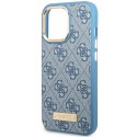 Guess GUHMP14XU4GPRB iPhone 14 Pro Max 6,7" niebieski/blue hard case 4G Logo Plate MagSafe