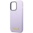 Guess GUHMP14LSBPLU iPhone 14 Pro 6,1" fioletowy/purple hard case Silicone Logo Plate MagSafe