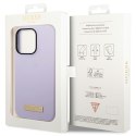 Guess GUHMP14LSBPLU iPhone 14 Pro 6,1" fioletowy/purple hard case Silicone Logo Plate MagSafe