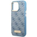 Guess GUHMP14LU4GPRB iPhone 14 Pro 6.1" niebieski/blue hard case 4G Logo Plate MagSafe