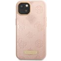 Guess GUHMP14SSAPSTP iPhone 14 6,1" różowy/pink hardcase Peony Logo Plate MagSafe