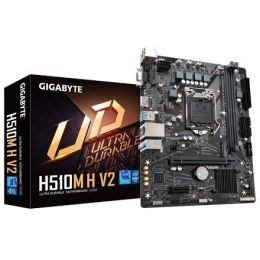 Gigabyte | H510M H V2 1.0 M/B | Rodzina procesorów Intel | Gniazdo procesora LGA1200 | DDR4 DIMM | Gniazda pamięci 2 | Obsługiwa