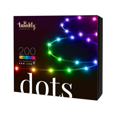 Twinkly|Dots Smart LED Lights 200 RGB (Multicolor), 10m, Transparent|RGB - 16M+ kolorów