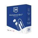 3MK Wired Earphones USB-C słuchawki douszne biały/white USB-C