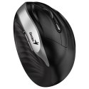 Genius Mysz Ergo 8250S, 1600DPI, 2.4 [GHz], optyczna, 6kl., bezprzewodowa, czarno-srebrna, 1 szt AA