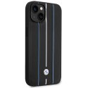 Etui BMW BMHCP14S22RVSK iPhone 14 6.1" czarny/black hardcase Leather Stamp Blue Lines