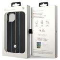 Etui BMW BMHCP14S22RVSK iPhone 14 6.1" czarny/black hardcase Leather Stamp Blue Lines