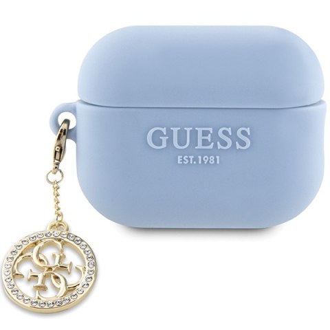 Guess GUAP23DSLGHDB AirPods Pro 2 cover niebieski/blue 3D Rubber 4G Diamond Charm