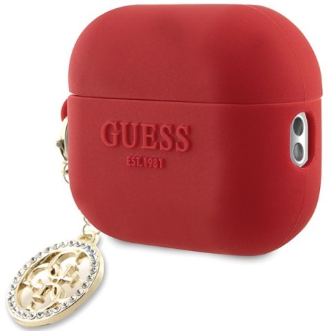Guess GUAP23DSLGHDF AirPods Pro 2 cover czerwony/fuschia 3D Rubber 4G Diamond Charm