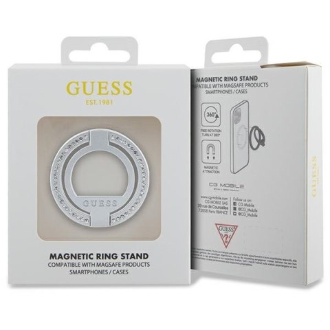 Guess MagSafe Ring stand GUMRSALDGS srebrny/silver Rhinestone