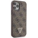 Guess GUHCP12MP4TDSCPW iPhone 12 / 12 Pro 6.1" brązowy/brown hardcase Crossbody 4G Metal Logo