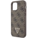 Guess GUHCP12MP4TDSCPW iPhone 12 / 12 Pro 6.1" brązowy/brown hardcase Crossbody 4G Metal Logo