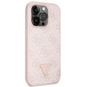 Guess GUHCP14LP4TDSCPP iPhone 14 Pro 6.1" różowy/pink hardcase Crossbody 4G Metal Logo