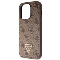 Guess GUHCP14LP4TDSCPW iPhone 14 Pro 6.1" brązowy/brown hardcase Crossbody 4G Metal Logo