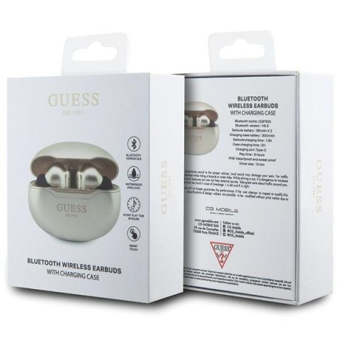 Guess słuchawki Bluetooth GUTWST50ED TWS + stacja dokująca złoty/gold Classic EST