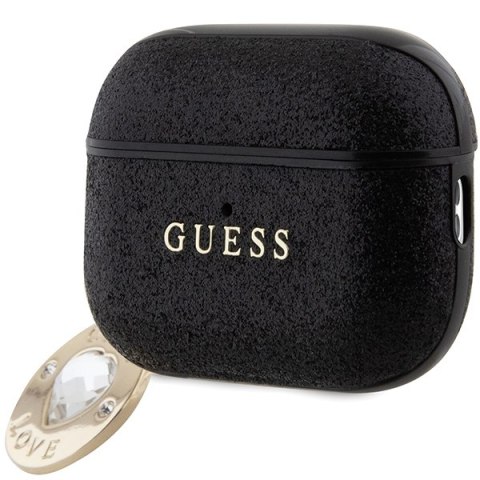 Guess GUAP2PGEHCDK AirPods Pro 2 cover czarny/black Fixed Glitter Heart Diamond Charm