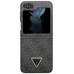 Guess GUHCZF5P4TDPK F731 Z Flip5 czarny/black hardcase Leather 4G Diamond Triangle