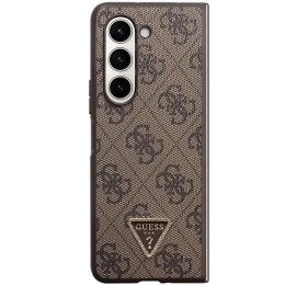 Guess GUHCZFD5P4TDPW F946 Z Fold5 brązowy/brown hardcase Leather 4G Triangle Strass