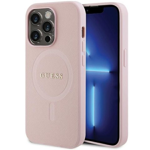 Guess GUHMP13XPSAHMCP iPhone 13 Pro Max 6,7" różowy/pink hardcase Saffiano MagSafe