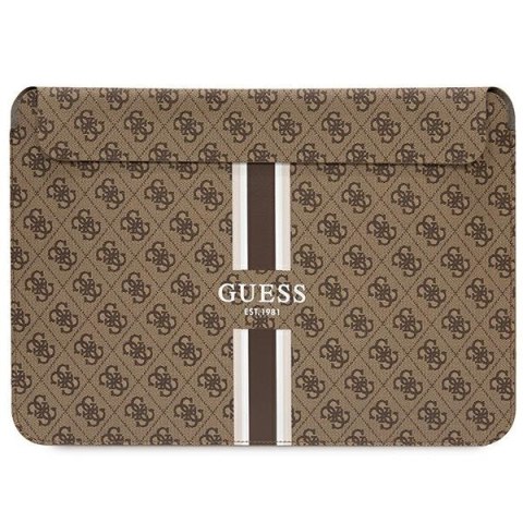 Guess Sleeve GUCS16P4RPSW 16" brązowy/ brown 4G Printed Stripes